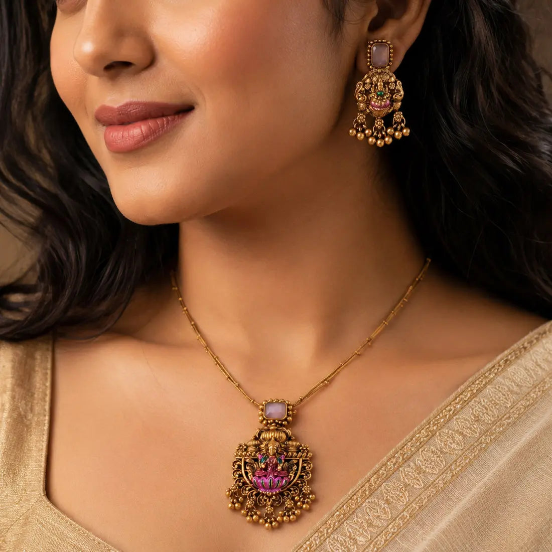 Pendant Necklace - Timeless Styles for Every Occasion featuring a gold necklace with green gemstones and pearls.
