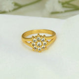 Gold-Plated CZ Stone Cluster Ring