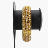 Antique Gold Plated Kundan Screw Bangle