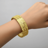 Elegant Gold Plated Designer Broad Bangle for Women