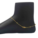 Very Delicate Thin Gold Plated Two Tone Beads Anklets