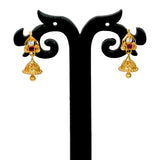 Cute Gold Plated Very Small Kids Ruby CZ Jhumka