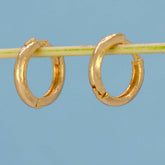 Simple Golden Plain Hoop Earrings