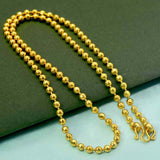 Gold Plated Simple Bead Chain For Girls 18 Inch