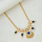Traditional Double Nagapadam Necklace - Blue