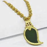 Premium Gold Plated Ball Chain Mango Pendant Necklace featuring a big mango pendant with intricate design.