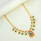 Traditional Mango Necklace- 5 Stone- Green