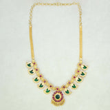 Traditional Mango Necklace- 5 Stone- Green