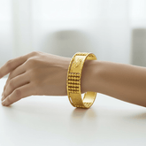 Graceful Gold-Plated Designer Broad Bangle for Women