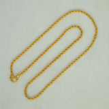 Gold Plated Coir Design Anjali Chain 24" displayed on a light background, highlighting its elegant design.
