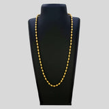 Unisex Gold Plated Big Ball Bead Chain displayed on a black jewelry stand, showcasing its elegant design and shine.