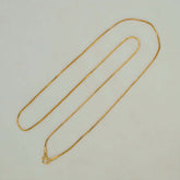 Aesthetic Gold Plated Thin Box Chain For Women on a neutral background, highlighting its delicate and sleek design.