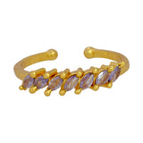 Versatile Adjustable Gold Plated Ladies Stone Finger Ring