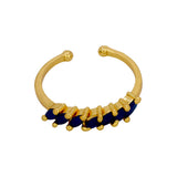 Versatile Adjustable Gold Plated Ladies Stone Finger Ring