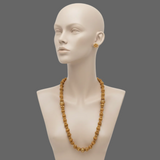 Antique Gold-Plated Beaded Long Necklace Set