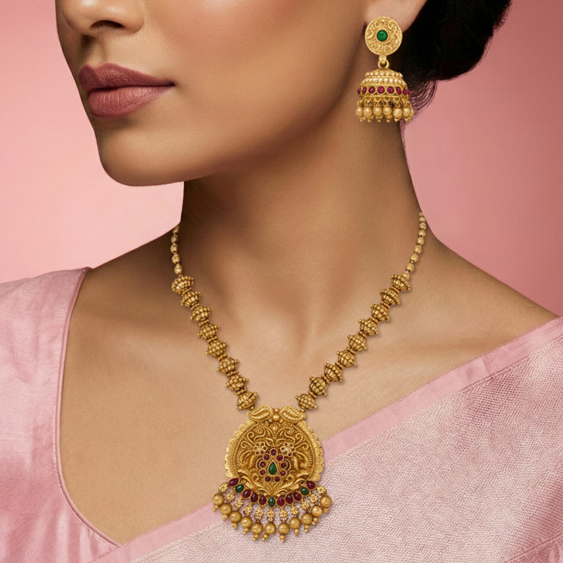 Antique-Designer-Pendant-Kemp-Necklace-Set