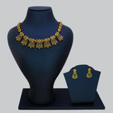 Victorian Antique Emerald Stone Necklace Set showcasing vibrant emerald stones and intricate floral designs.