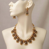 Antique Floral Kemp Stone Lakshmi Necklace Set