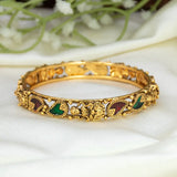 Antique Gold-Plated Lakshmi Multi-Colour Mango Bangle