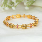 Antique Gold-Plated Lakshmi Stone Bangle