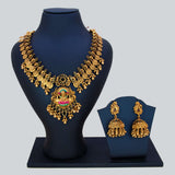 Antique Gold Lakshmi Black Enamel Necklace Set