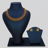 Antique Mango Design Kemp Stone Necklace Set - Red