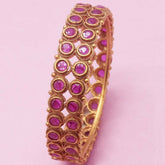 Antique-matte-chettinad-ruby-broad-bangle