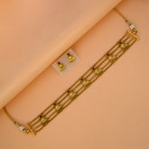 AntiqueGoldPlatedTripleLayerChokerSet
