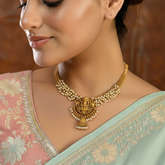 Antique Gold Plated Lakshmi Gunghroo Necklace Set