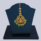 Antique Lakshmi Kemp Stone Pearl Hanging Maang Tikka