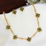Antique Floral Design Choker Necklace Set