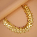 South Indian Big Lakshmi Kasu Ruby Stone Necklace