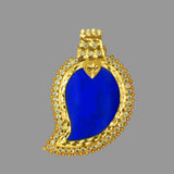 Classic Premium Gold Plated CZ Blue Mango Pendant
