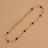 सोने की परत चढ़ा चौकोर कट वाला बहुरंगी पत्थर का ब्रेसलेट