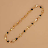 Dainty Black Enamel Flower & Golden Heart Bracelet