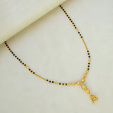 Gold Plated CZ Stone Ball Pendant Mangalsutra Necklace