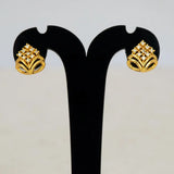 Gold Plated CZ Stone Crown Design Stud Earrings