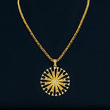 Gold Plated Dandelion Design CZ Pendant