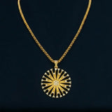 Gold Plated Dandelion Design CZ Pendant