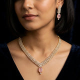 Gold-Plated American Diamond Necklace Set