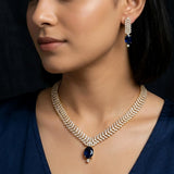 Gold-Plated American Diamond Necklace Set