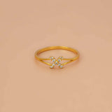 Gold-plated CZ Stone Butterfly Finger Ring
