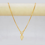 Gold Plated CZ Stone Studded Teardrop Pendant
