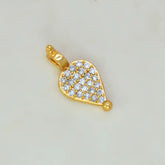 Gold Plated CZ Stone Studded Teardrop Pendant with sparkling cubic zirconia stones