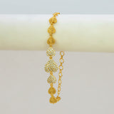 Charming Gold Plated CZ Stone Heart Bracelet