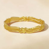 Charming Gold-Plated Zigzag Design Bangle