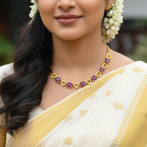 Charming Premium Fashion Square Ruby Heart Necklace