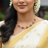 Charming Premium Fashion Square Ruby Heart Necklace