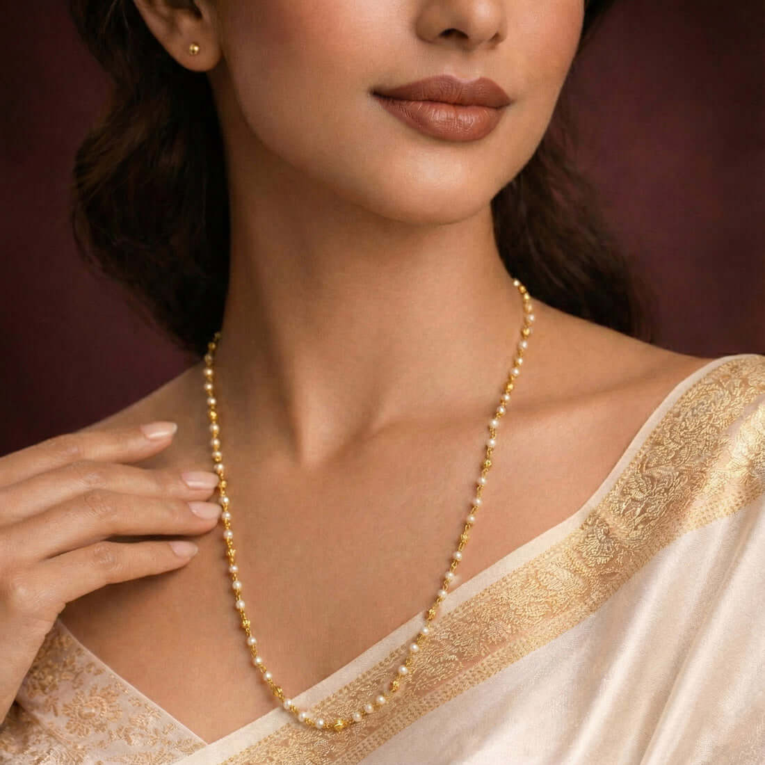 Classic-Gold-Plated-Pearl-Beaded-Chain