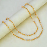 Gold-Plated Clear White Crystal Bead Chain